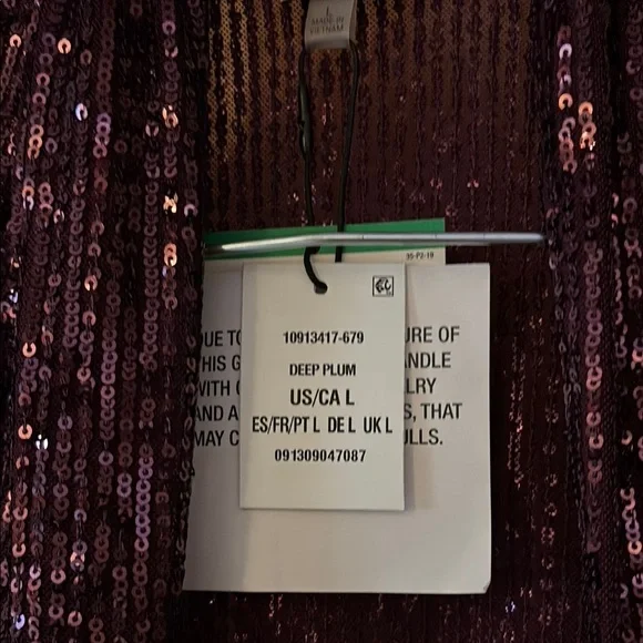 NWT Anne Klein Deep Purple Purple Sequin Blazer Jacket Evening Wear Large - Picture 6 of 10